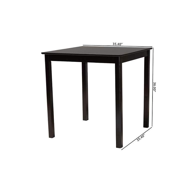 Image 7 Lenoir 35 1/2"W Espresso Brown Wood Counter Height Pub Table more views