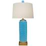 Lenon 26 1/2" Turquoise Blue Porcelain Square Vase Table Lamp