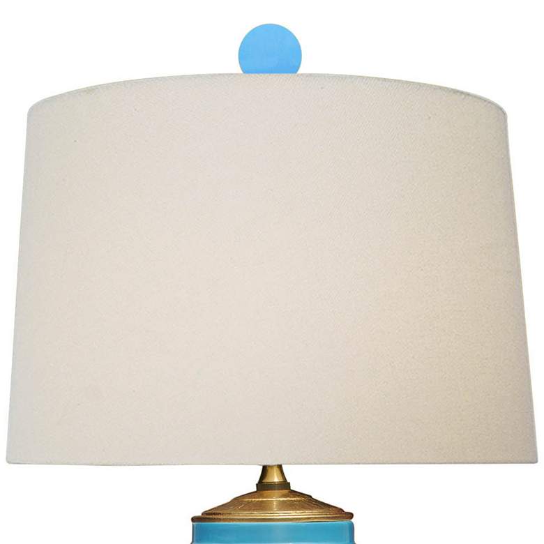 Image 2 Lenon 26 1/2 inch Turquoise Blue Porcelain Square Vase Table Lamp more views