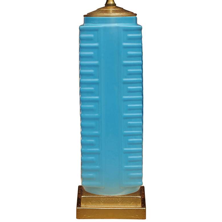 Image 3 Lenon 26 1/2" Turquoise Blue Porcelain Square Vase Table Lamp more views