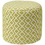 2_Lenon Osbourne Chartreuse Ivory Chevron Outdoor Pouf Ottoman