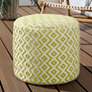 1_Lenon Osbourne Chartreuse Ivory Chevron Outdoor Pouf Ottoman