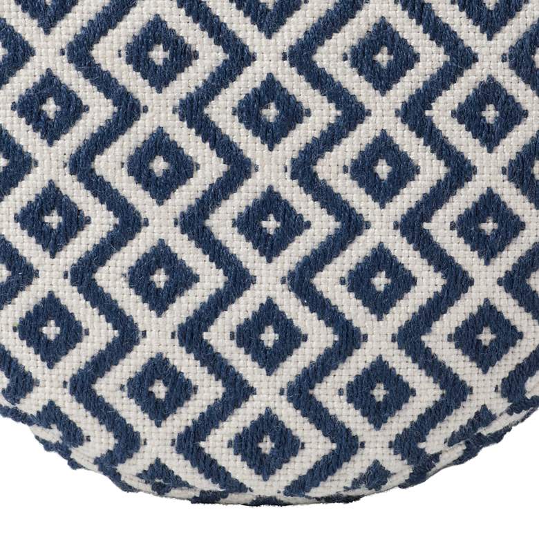 Image 3 Lenon Osbourne Navy Ivory Chevron Outdoor Pouf Ottoman more views