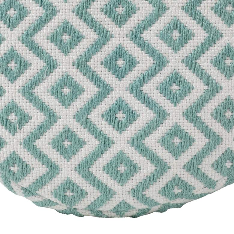 Image 3 Lenon Osbourne Teal Ivory Chevron Outdoor Pouf Ottoman more views