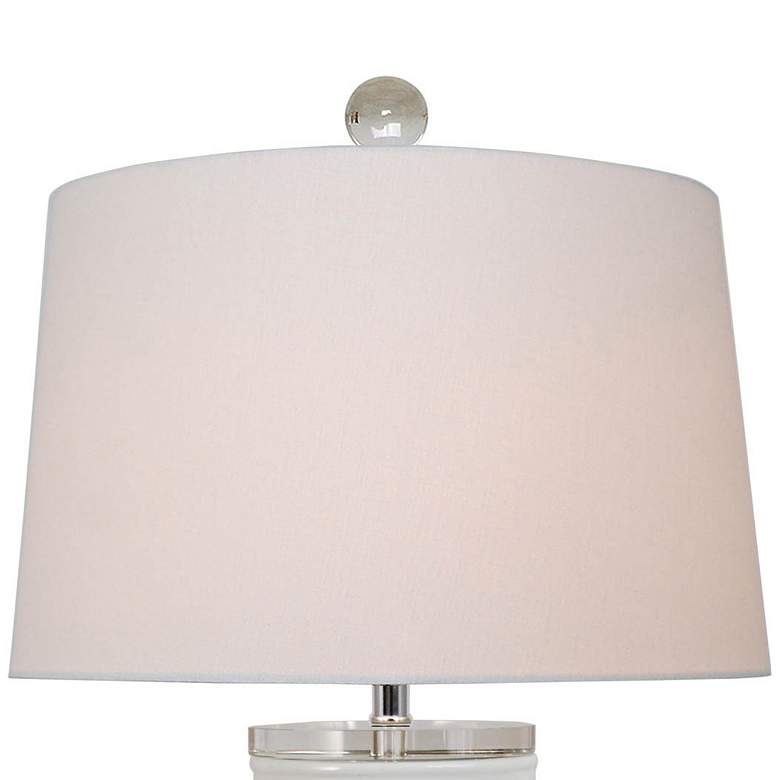 Image 2 Lenon White Porcelain Zig Zag Cylindrical Vase Table Lamp more views