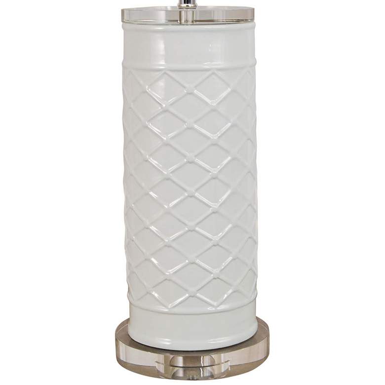Image 3 Lenon White Porcelain Zig Zag Cylindrical Vase Table Lamp more views