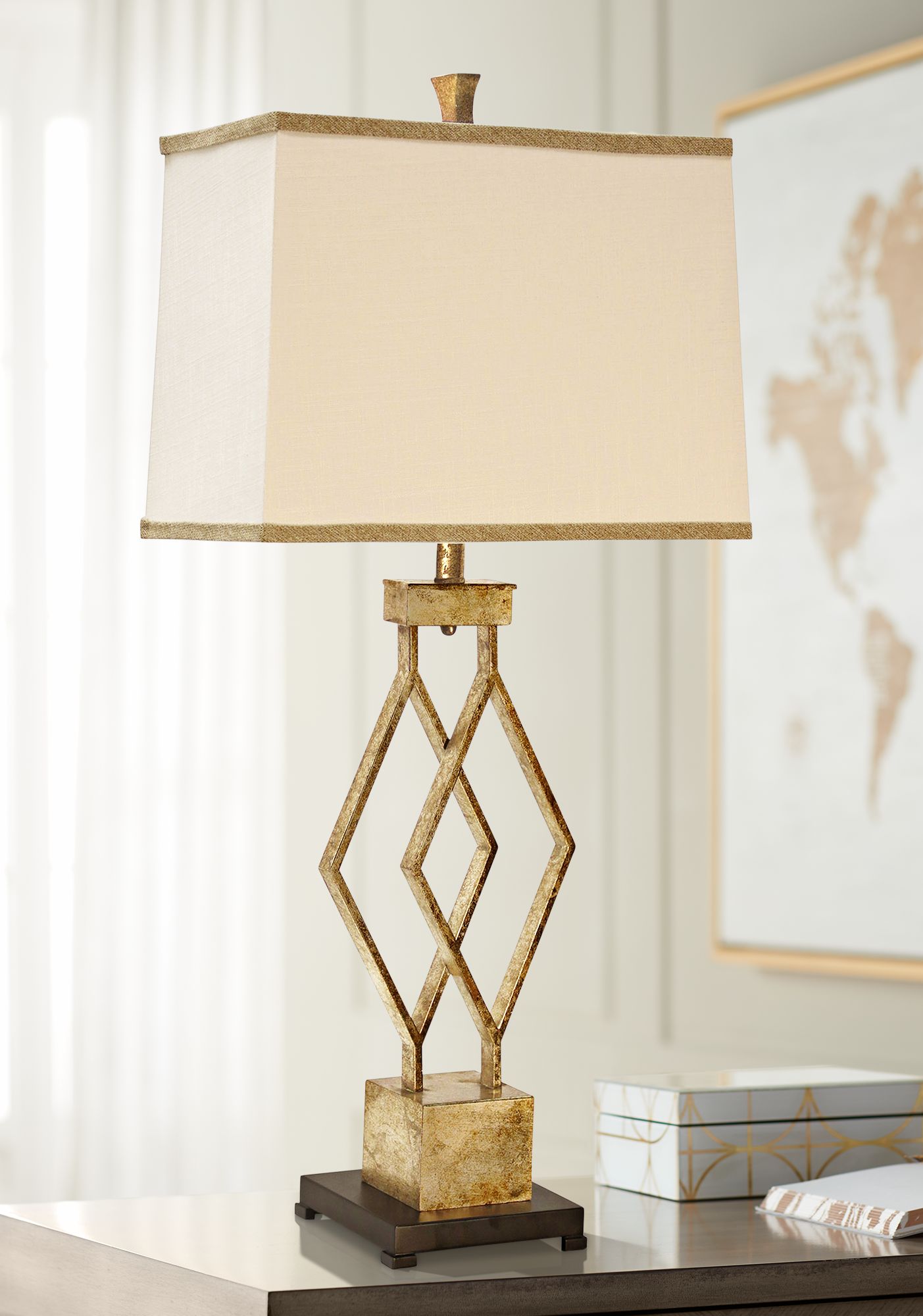 Geometric metal table hot sale lamp