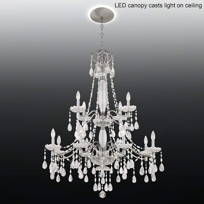 Image 1 Lenora 37 1/2 inchW Crystal Chandelier with LED Canopy