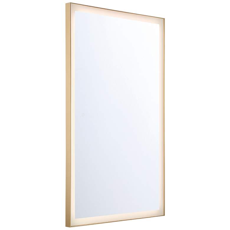 Image 1 Lenora Gold 32 inch x 54 inch Rectangular LED Wall Mirror