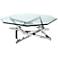 Lenox Square 40" Wide Octagonal Glass Modern Cocktail Table