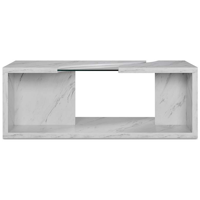 Image 3 Lenu 47 1/4 inch Wide Marble White Rectangular Coffee Table more views
