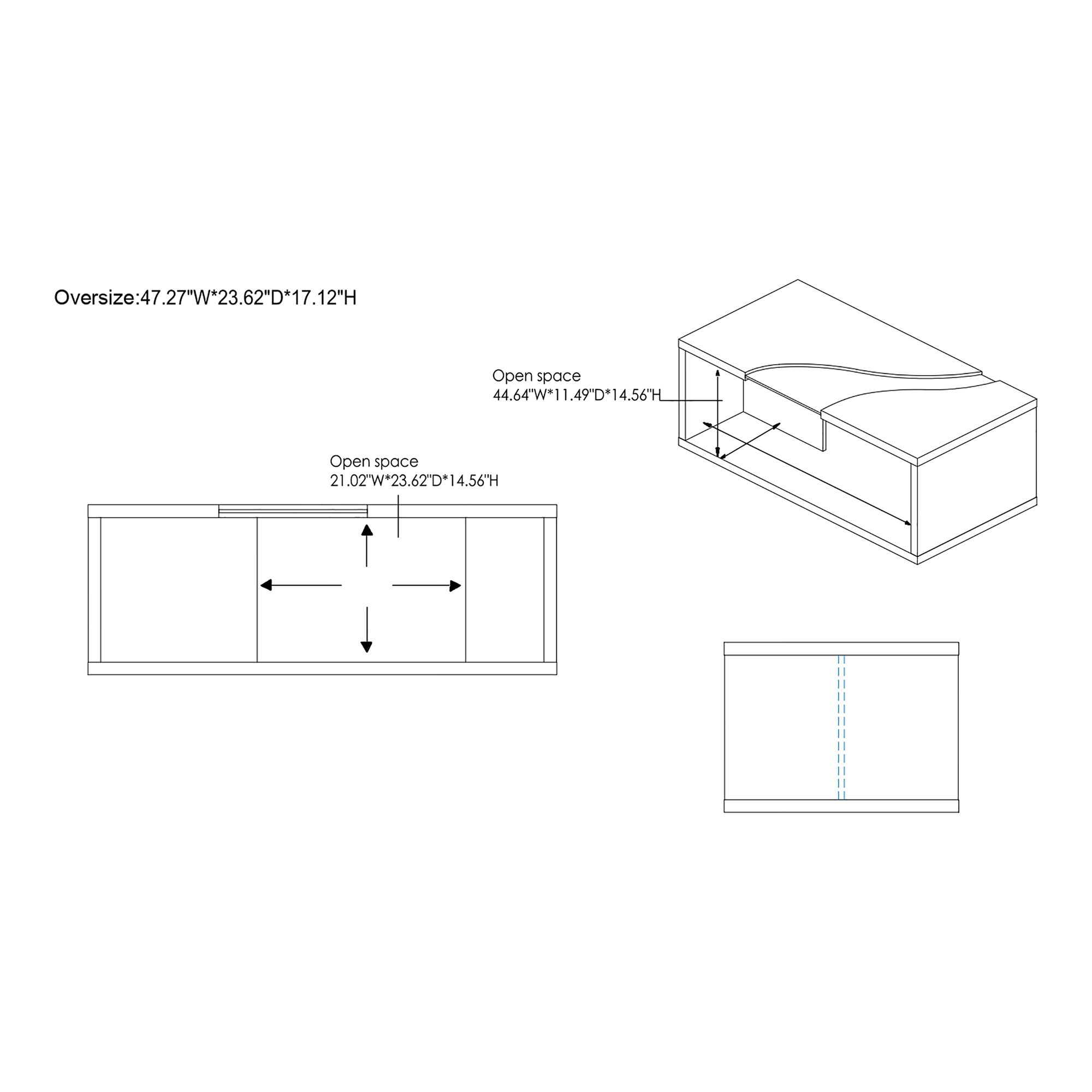 Lenu 47 1/4" Wide Marble White Rectangular Coffee Table