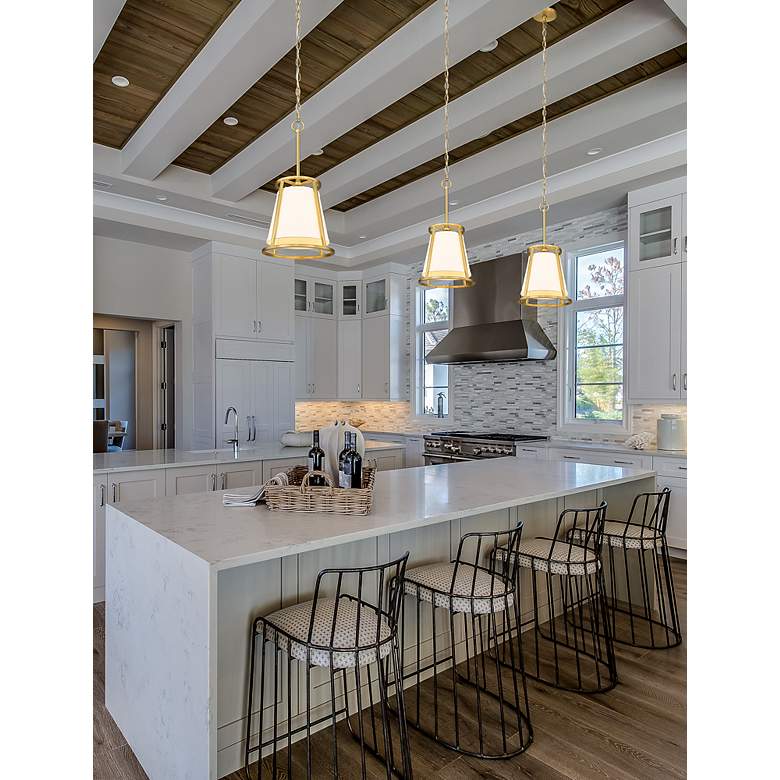 Image 3 Lenyx 10" Wide Rubbed Brass Mini Pendant more views