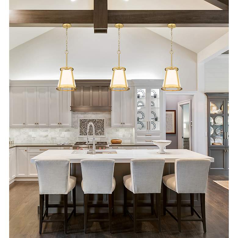 Image 4 Lenyx 10" Wide Rubbed Brass Mini Pendant more views