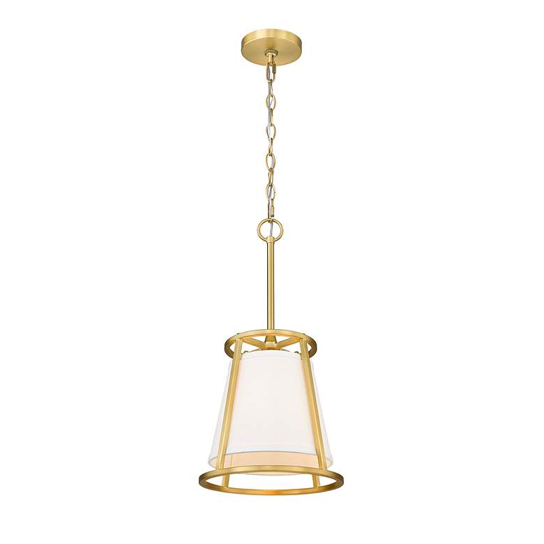 Image 5 Lenyx 10" Wide Rubbed Brass Mini Pendant more views