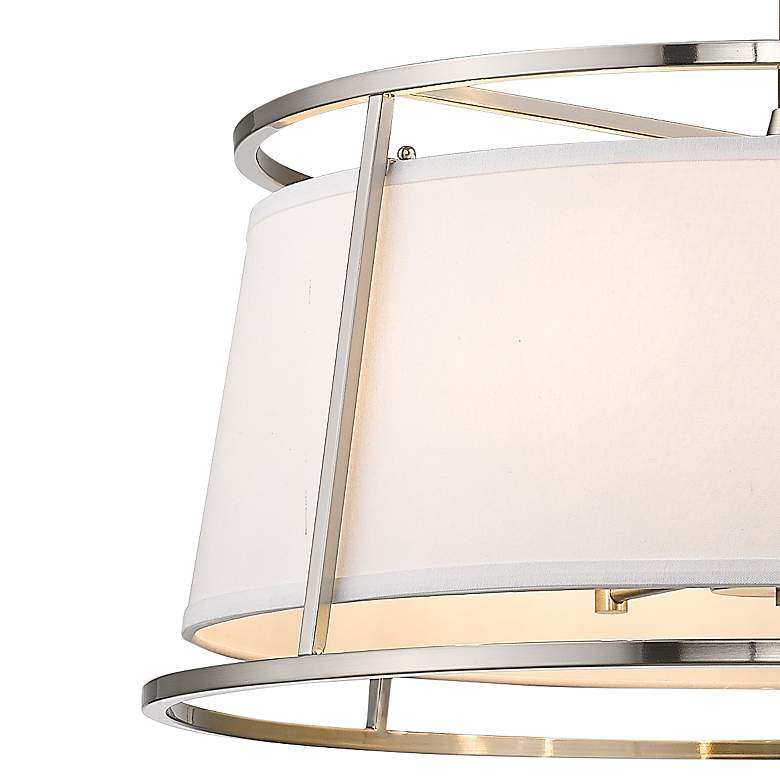 Image 4 Lenyx 26" Wide Brushed Nickel 6-Light Drum Pendant more views