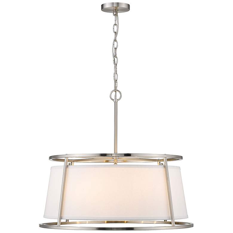 Image 5 Lenyx 26" Wide Brushed Nickel 6-Light Drum Pendant more views