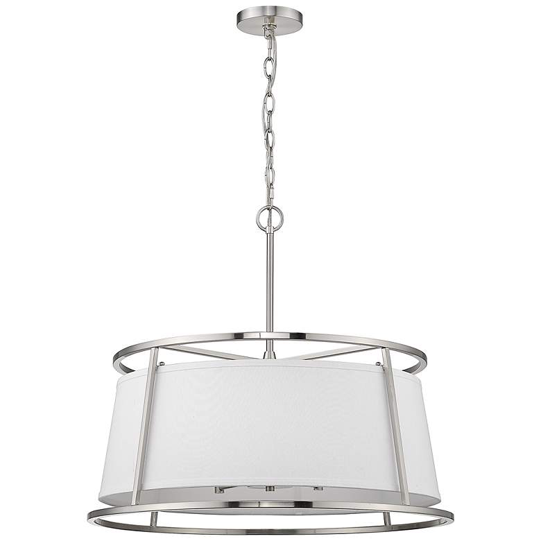 Image 7 Lenyx 26" Wide Brushed Nickel 6-Light Drum Pendant more views
