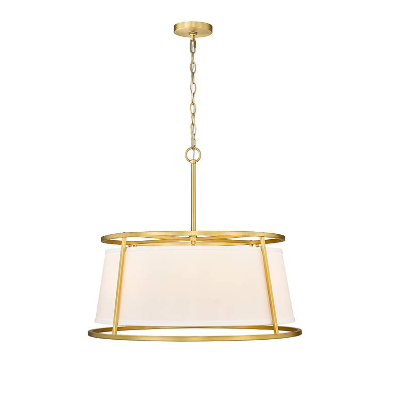 Image 6 Lenyx 26" Wide Rubbed Brass Drum Pendant Light more views
