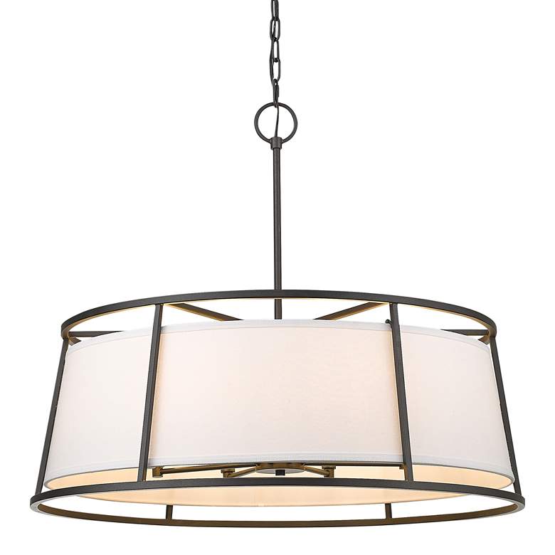 Image 3 Lenyx 32" Wide Iron Ore 8-Light Pendant