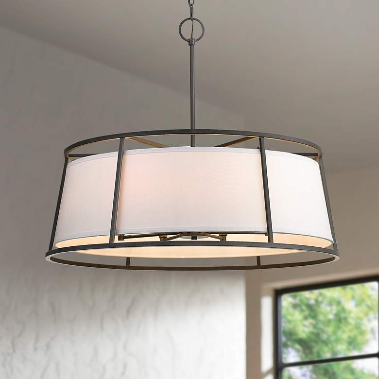 Image 2 Lenyx 32" Wide Iron Ore 8-Light Pendant
