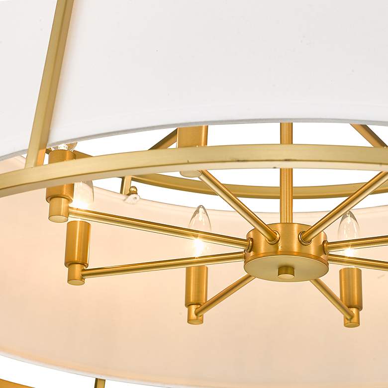 Image 5 Lenyx 32 inch Wide Modern Rubbed Brass Metal 8-Light Pendant Chandelier more views