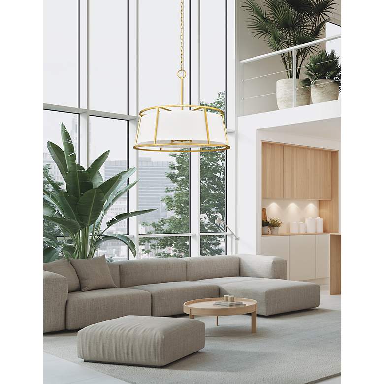 Image 5 Lenyx 32" Wide Modern Rubbed Brass Metal 8-Light Pendant Chandelier more views