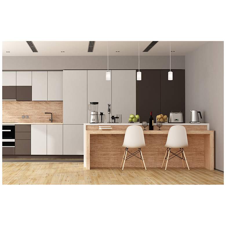 Image 2 Leo 12" Wide Satin Nickel LED Pendant more views