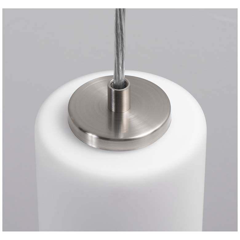Image 3 Leo 12" Wide Satin Nickel LED Pendant more views