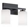 1_Leo 13" Wide Black Vanity With Clear Glass Shade