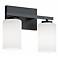 Leo 13" Wide Black Vanity With Clear Glass Shade