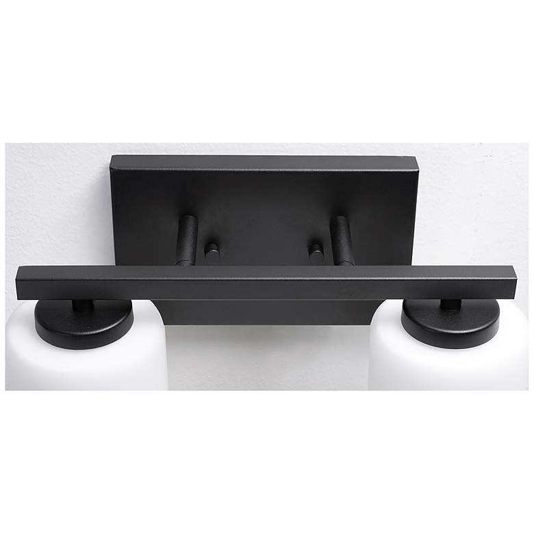 Image 4 Leo 13" Wide Black Vanity With Clear Glass Shade more views