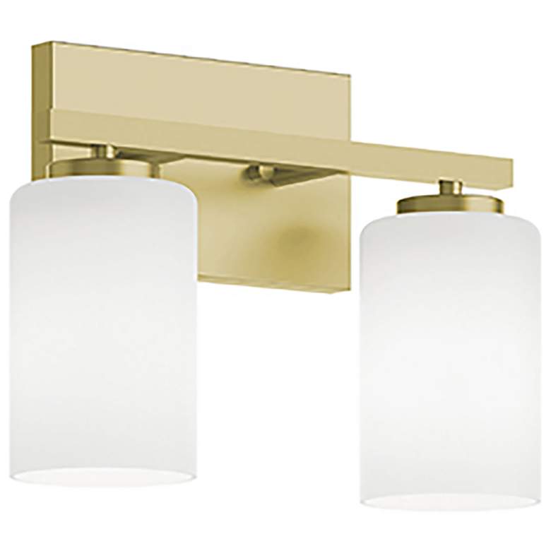 Image 1 Leo 13" Wide Light Antique Brass Vanity With Clear Glass Shade