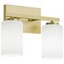 1_Leo 13" Wide Light Antique Brass Vanity With Clear Glass Shade