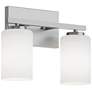 1_Leo 13" Wide Satin Nickel Vanity With Clear Glass Shade