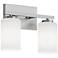 Leo 13" Wide Satin Nickel Vanity With Clear Glass Shade