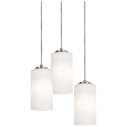 Leo 18" Wide Satin Nickel 3-Light Cylinder Pendant