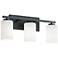 Leo 22" Wide Black Vanity With Clear Glass Shade