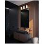 2_Leo 22" Wide Black Vanity With Clear Glass Shade more views
