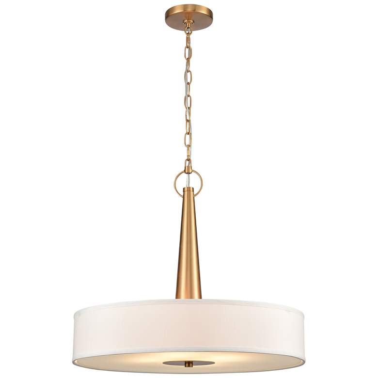 Image 1 Leo 22" Wide Brushed Gold Drum Pendant Light