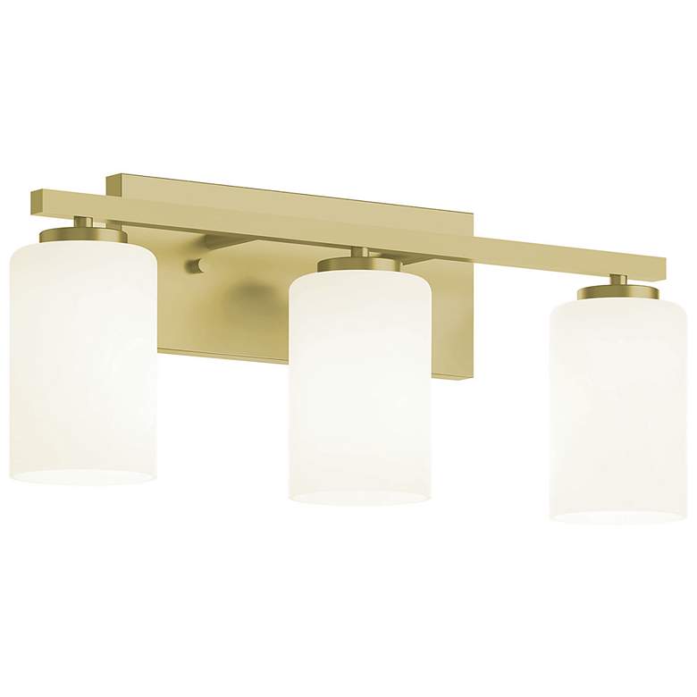 Image 1 Leo 22" Wide Light Antique Brass Vanity With Clear Glass Shade