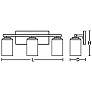 3_Leo 22" Wide Satin Nickel Vanity With Clear Glass Shade more views