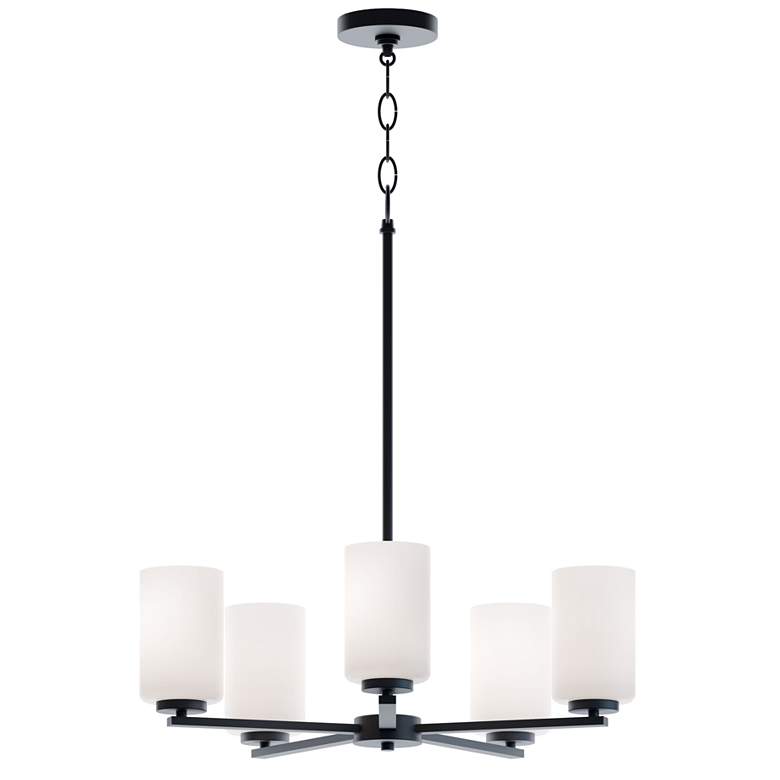 Image 1 Leo 24" Wide 5-Light Black LED Pendant