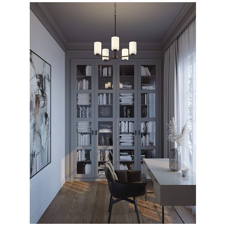 Image 2 Leo 24" Wide 5-Light Black LED Pendant more views