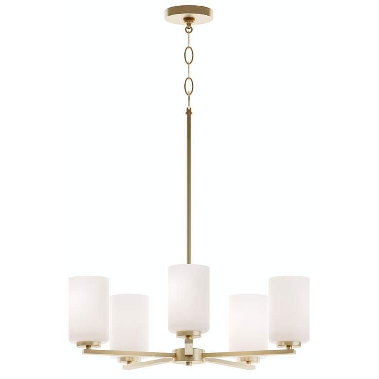 Image 1 Leo 24" Wide 5-Light Light Antique Brass LED Pendant