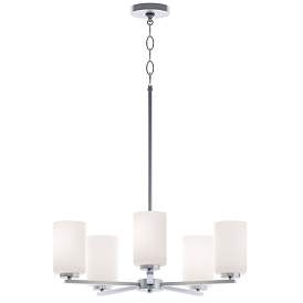 Image1 of Leo 24" Wide 5-Light Satin Nickel LED Pendant