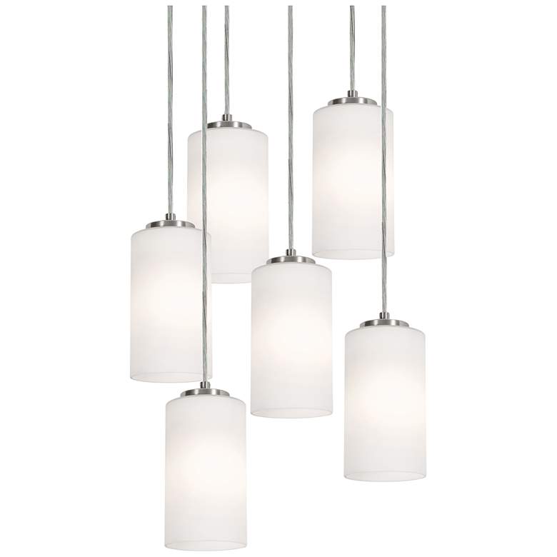 Image 1 Leo 24" Wide Satin Nickel Multi-Light Pendant