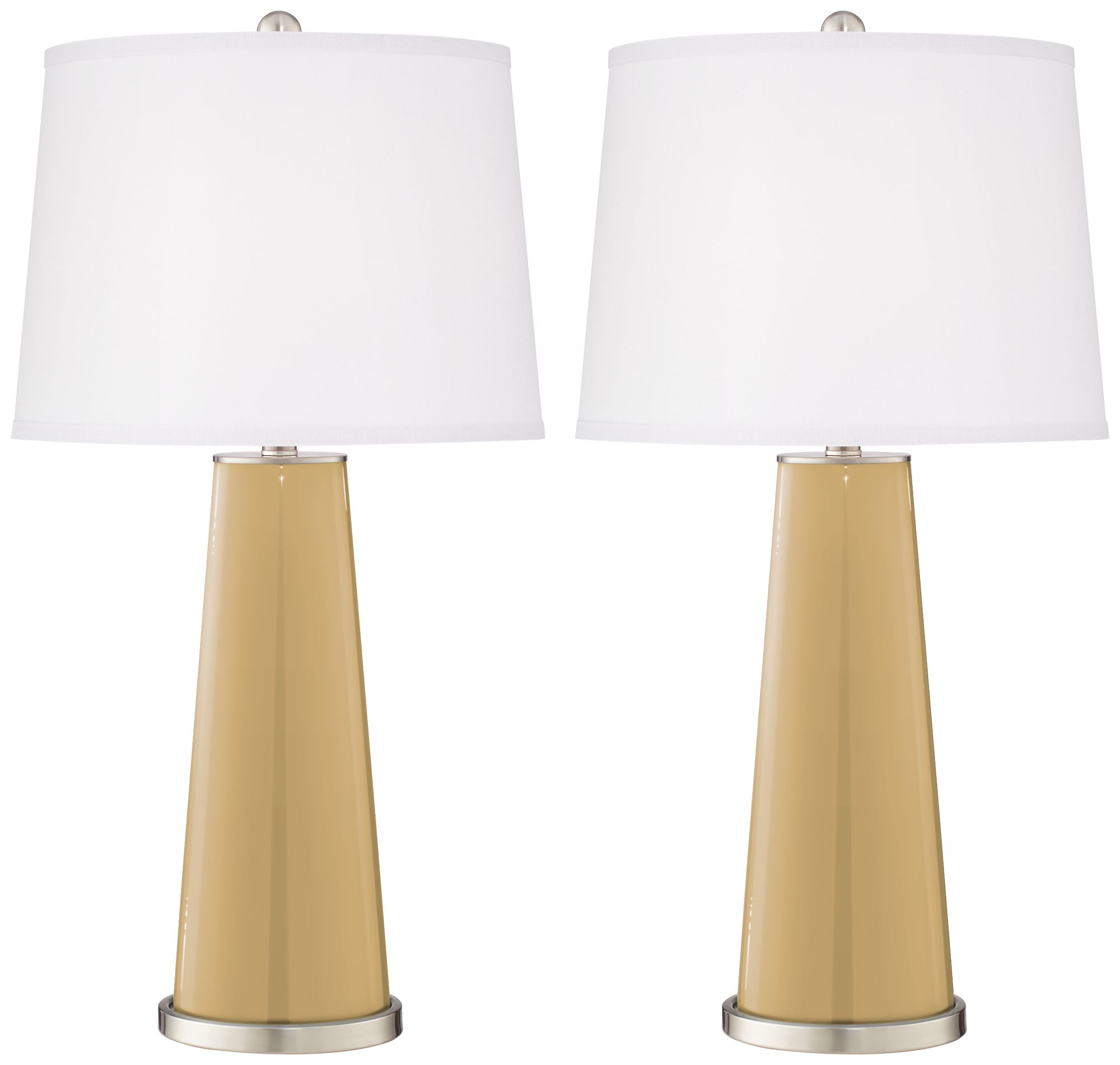 Image 2 Leo 29 1/2" High Empire Gold Glass Table Lamp Set of 2
