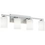 1_Leo 31" Wide Satin Nickel Vanity With Clear Glass Shade
