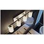 3_Leo 31" Wide Satin Nickel Vanity With Clear Glass Shade more views